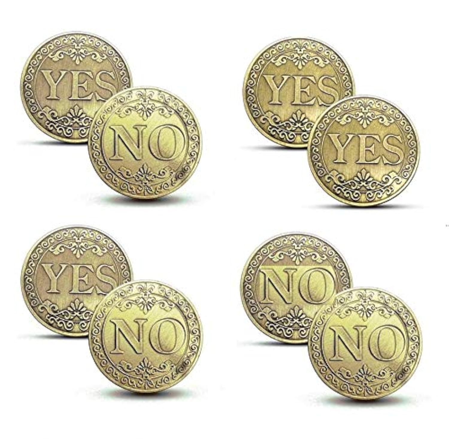 Never Lose! NLR (4 PCS) Yes No Coins Flipping Challenge Coin